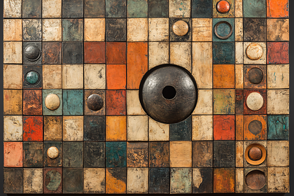 Textured Grid With Central Disc