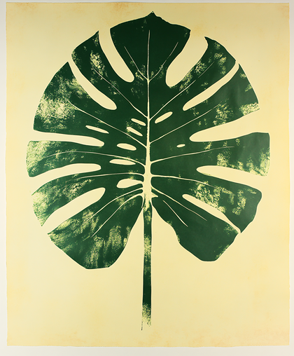 Textured Monstera Leaf Print