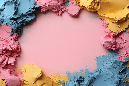 Textured Pink Background with Colorful Border