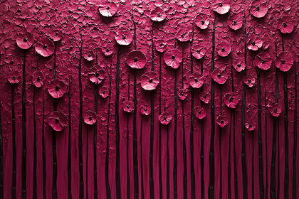 Textured Pink Floral Impasto