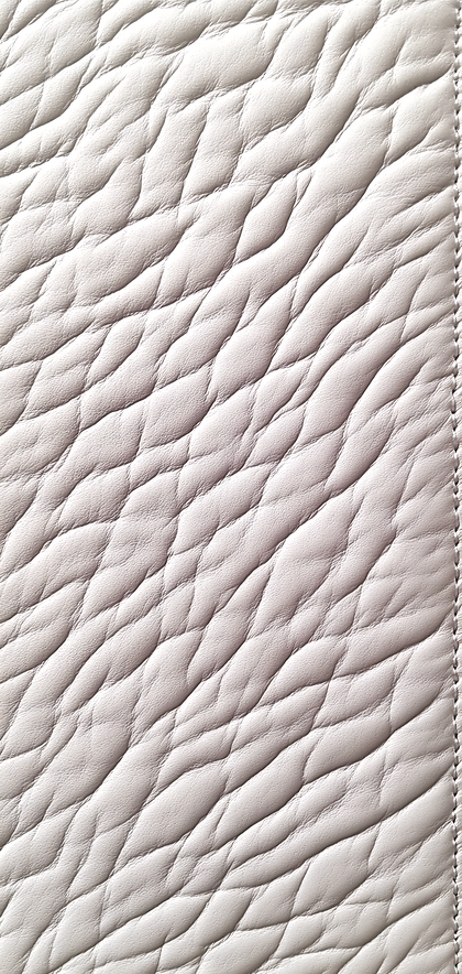 Textured Quilted White Leather