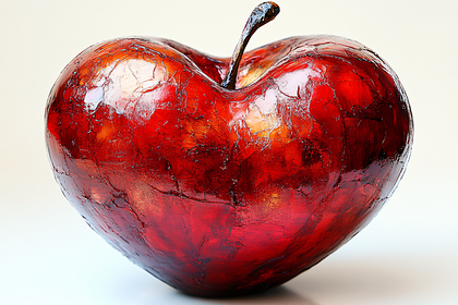 Textured Red Apple Sculpture