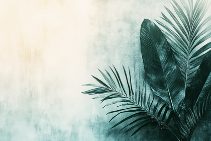 Textured Tropical Leaf Arrangement