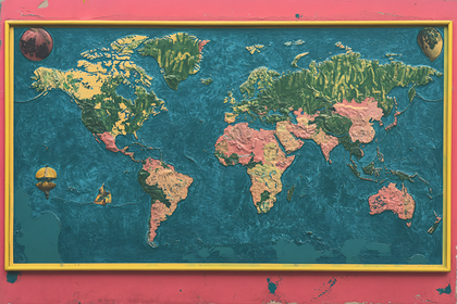 Textured World Map Painting