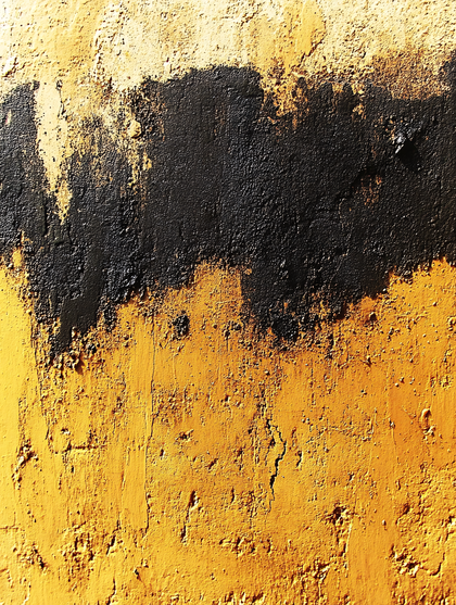 Textured Yellow Wall with Black Stain