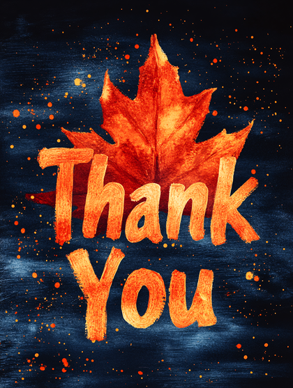 Thank You Autumnal Leaf