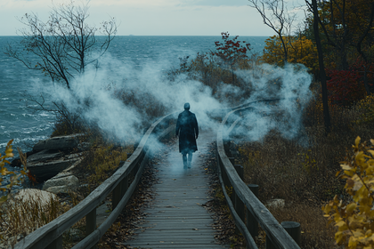 The Wanderer on the Wooden Path