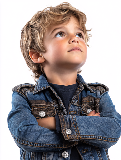 Thoughtful Boy Looking Up