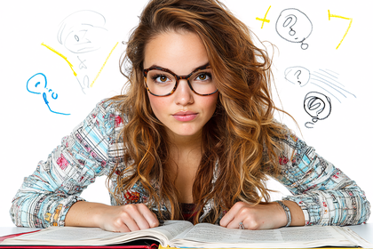 Thoughtful Student with Open Book