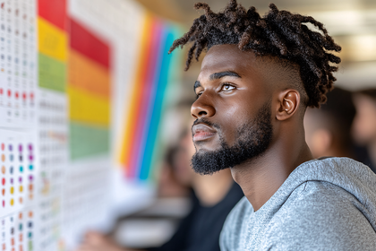 Thoughtful Young Man With Dreadlocks