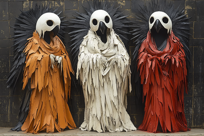 Three Bird-Headed Figures