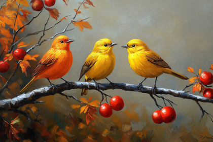 Three Birds On A Branch