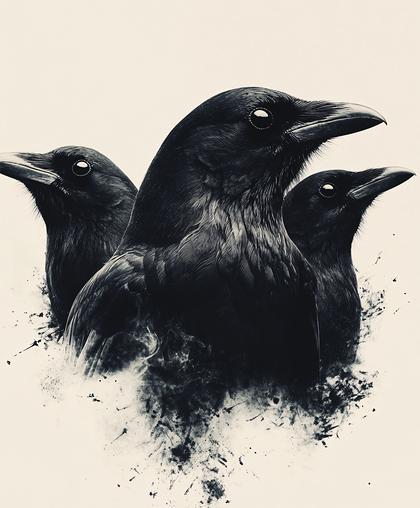 Three Black Crows Abstract