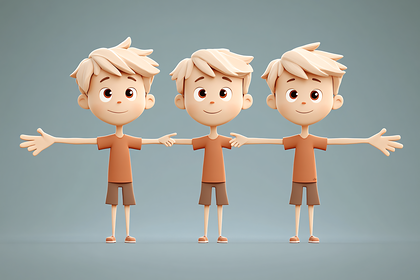 Three Boys Cartoon Character