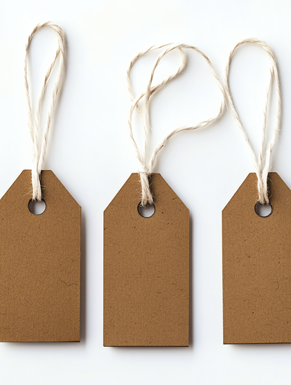Three Brown Paper Tags