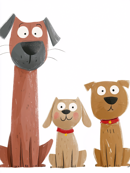 Three Cartoon Dogs