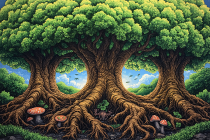 Three Connected Trees