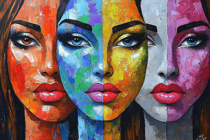 Three Faces Colorful Palette