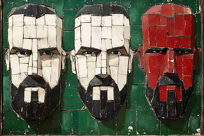 Three Faces Mosaic Art