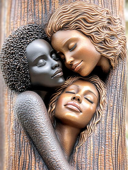 Three Faces of Serenity Sculpture