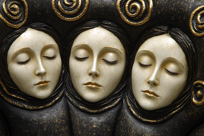 Three Faces Sculpture