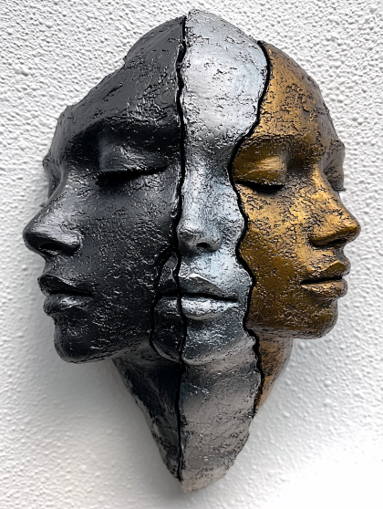 Three Faces Sculpture