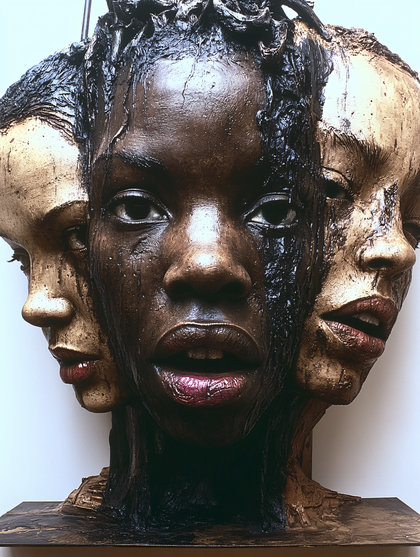Three Faces Sculpture