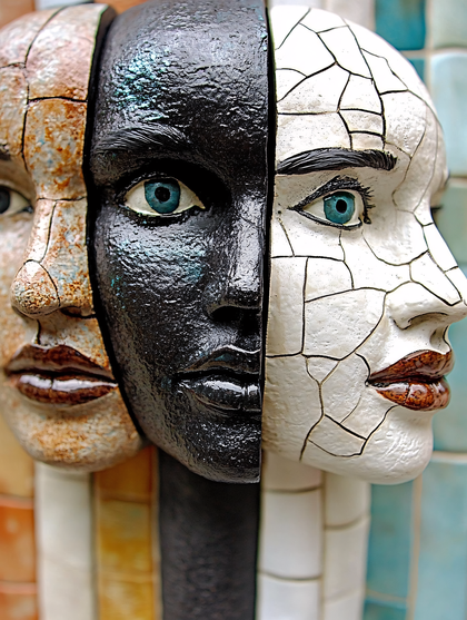 Three Faces Sculpture Diversity