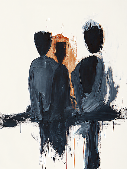 Three Figures on a Bench