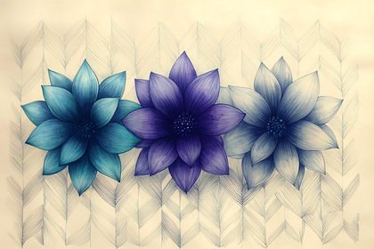Three Flowers Drawing