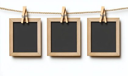 Three Frames Hanging From Rope