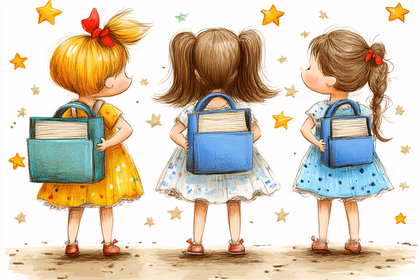 Three Girls With Backpacks
