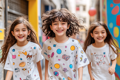Three Happy Children Smiling