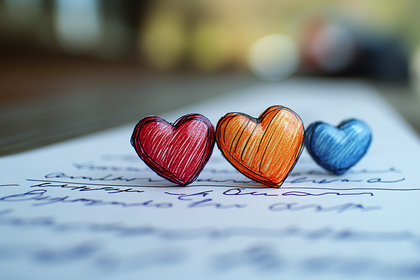 Three Hearts on Letter
