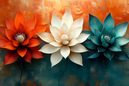 Three Lotus Flowers