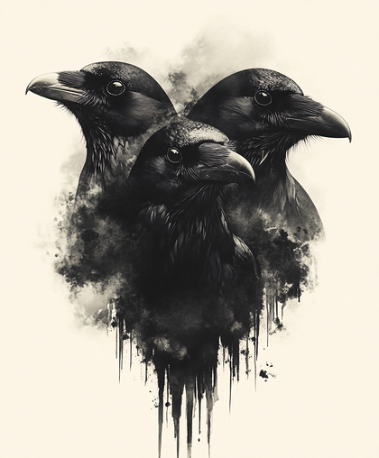 Three Mysterious Ravens