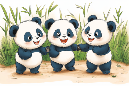 Three Panda Cubs