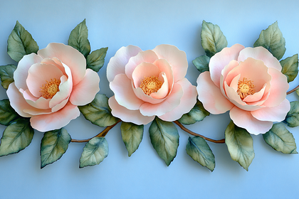 Three Pink Paper Roses