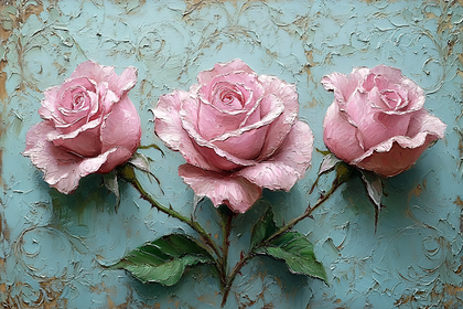 Three Pink Roses Painting