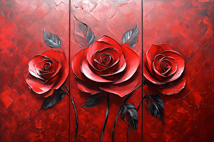 Three Red Roses Painting