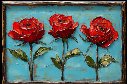Three Red Roses Painting