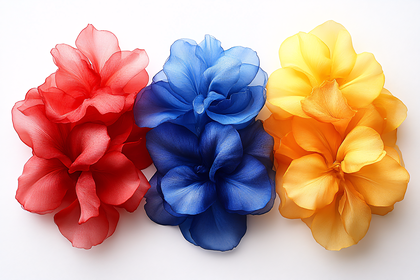 Three Silk Flowers