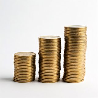 golden coin stacks