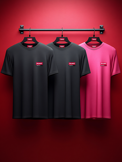 Three T-Shirts On Hangers