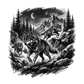 wolves in mountains