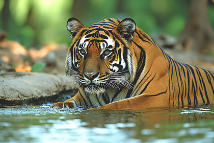 Tiger Bathing
