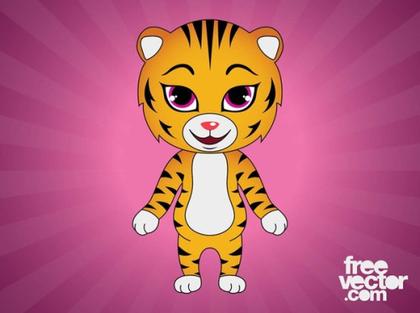 Tiger Cartoon Character Free Vector