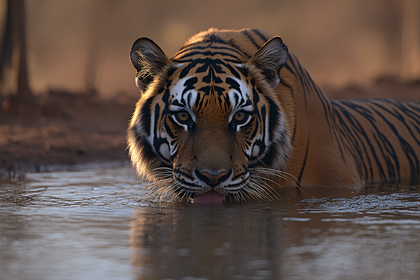 Tiger Drinking Water