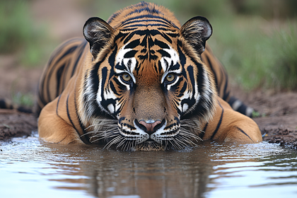 Tiger Drinking Water