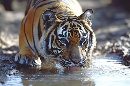 Tiger Drinking Water